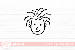 Hand Drawn Children Face SVG Cut File | Kid Face Doodle Product Image 1