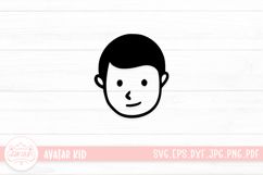 Hand Drawn Children Face SVG Cut File | Kid Face Doodle Product Image 1