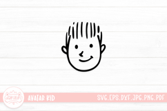 Hand Drawn Children Face SVG Cut File | Kid Face Doodle Product Image 1