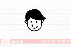 Hand Drawn Children Face SVG Cut File | Kid Face Doodle Product Image 1