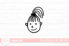Hand Drawn Children Face SVG Cut File | Kid Face Doodle Product Image 1