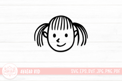 Hand Drawn Children Face SVG Cut File | Kid Face Doodle Product Image 1