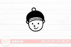 Hand Drawn Children Face SVG Cut File | Kid Face Doodle Product Image 1