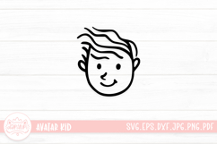 Hand Drawn Children Face SVG Cut File | Kid Face Doodle Product Image 1