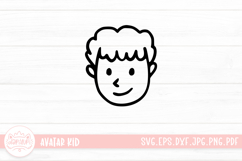 Hand Drawn Children Face SVG Cut File | Kid Face Doodle Product Image 1