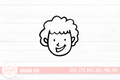 Hand Drawn Children Face SVG Cut File | Kid Face Doodle Product Image 1
