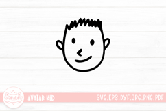 Hand Drawn Children Face SVG Cut File | Kid Face Doodle Product Image 1