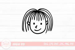 Hand Drawn Children Face SVG Cut File | Kid Face Doodle Product Image 1
