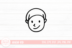 Hand Drawn Children Face SVG Cut File | Kid Face Doodle Product Image 1