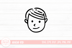 Hand Drawn Children Face SVG Cut File | Kid Face Doodle Product Image 1