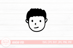Hand Drawn Children Face SVG Cut File | Kid Face Doodle Product Image 1