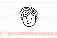 Hand Drawn Children Face SVG Cut File | Kid Face Doodle Product Image 1