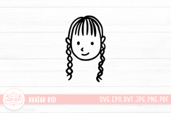 Hand Drawn Children Face SVG Cut File | Kid Face Doodle Product Image 1