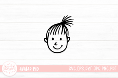 Hand Drawn Children Face SVG Cut File | Kid Face Doodle Product Image 1