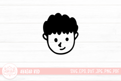 Hand Drawn Children Face SVG Cut File | Kid Face Doodle Product Image 1