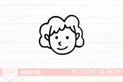 Hand Drawn Children Face SVG Cut File | Kid Face Doodle Product Image 1