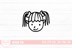 Hand Drawn Children Face SVG Cut File | Kid Face Doodle Product Image 1