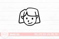 Hand Drawn Children Face SVG Cut File | Kid Face Doodle Product Image 1