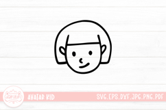 Hand Drawn Children Face SVG Cut File | Kid Face Doodle Product Image 1