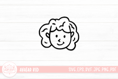 Hand Drawn Children Face SVG Cut File | Kid Face Doodle Product Image 1