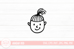Hand Drawn Children Face SVG Cut File | Kid Face Doodle Product Image 1