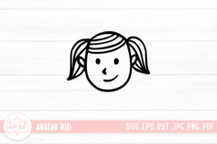 Hand Drawn Children Face SVG Cut File | Kid Face Doodle Product Image 1