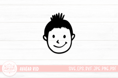 Hand Drawn Children Face SVG Cut File | Kid Face Doodle Product Image 1