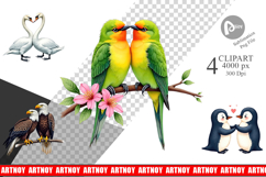 Avian Bird Couples Clipart Product Image 1