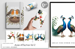 Avian Bird Couples Digital Paper Product Image 1