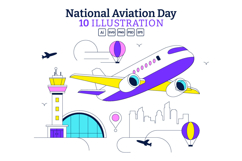 10 National Aviation Day Illustration Product Image 1