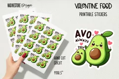 Valentine food printable stickers. JPG, PNG. Product Image 3