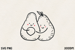 Cute Avocado Couple SVG PNG | Funny Valentine Love Avocados Product Image 1