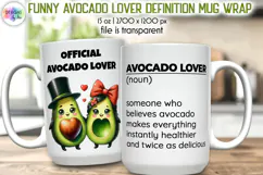 Funny Avocado Lover Definition Mug Wrap, Food Lover Mug Wrap Product Image 1