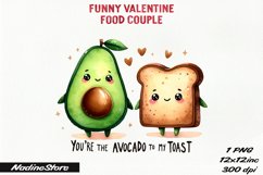 Funny Valentine&#039;s day Food Couple BUNDLE PNG. Product Image 2