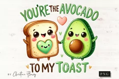 Avocado To My Toast Funny Valentine Png Product Image 4