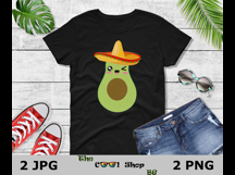 Avocado With Sombrero Png Clipart, Avocado Png, Sombrero Png Product Image 2