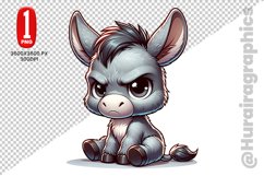 Cute Donkey Clipart - PNG File Product Image 1