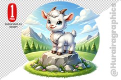 Cute Goat Clipart - PNG File Product Image 1