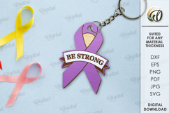 Awareness ribbons keychains Bundle Laser Cut. Keyrings SVG Product Image 13
