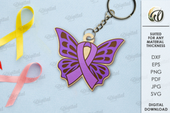 Awareness ribbons keychains Bundle Laser Cut. Keyrings SVG Product Image 4