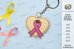 Awareness ribbons keychains Bundle Laser Cut. Keyrings SVG Product Image 6