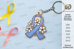 Awareness ribbons keychains Bundle Laser Cut. Keyrings SVG Product Image 7