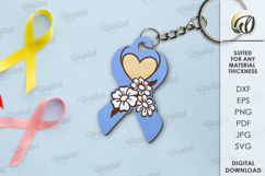 Awareness ribbons keychains Bundle Laser Cut. Keyrings SVG Product Image 8