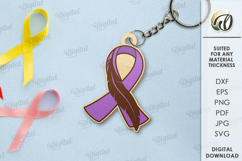 Awareness ribbons keychains Bundle Laser Cut. Keyrings SVG Product Image 9