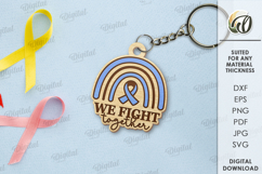 Awareness ribbons keychains Bundle Laser Cut. Keyrings SVG Product Image 11