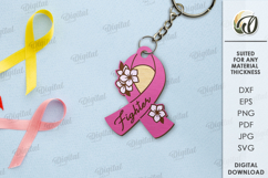 Awareness ribbons keychains Bundle Laser Cut. Keyrings SVG Product Image 12