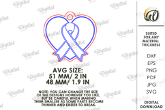 Awareness ribbons keychain Laser Cut. Keyring SVG Product Image 2