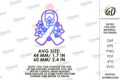 Awareness ribbons keychain Laser Cut. Keyring SVG Product Image 2