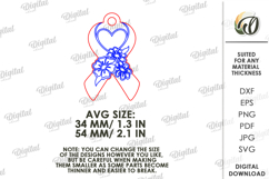 Awareness ribbons keychain Laser Cut. Keyring SVG Product Image 2