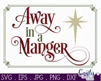 Away In A Manger Christian Christmas Farmhouse Sign Svg Product Image 2